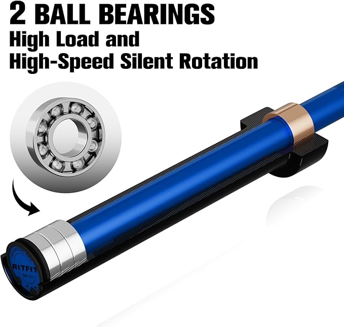 RitFit Barbell Weight Set - 4/6FT Olympic Barbell with Weight Plates (55-275LB Total) - Weightlifting Equipment for Squats, Curls, Deadlifts, Presses, Hip Thrusts