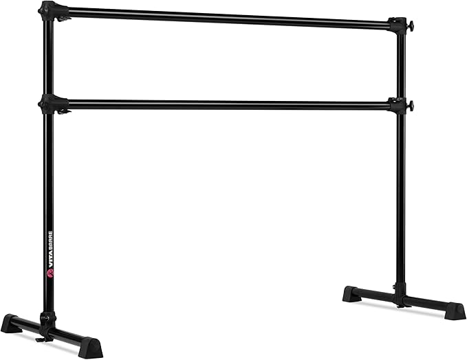 VITA Barre Portable Freestanding Double Ballet Barre, Prodigy, Aluminum | Adjustable Height, USA Made, Home or Gym Exercise Equipment for Kids & Adults | Dance, Fitness, Pilates