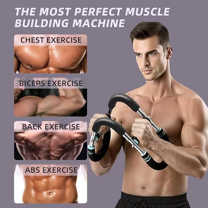 Arm Exerciser, U-Shaped Adjustable Arm Strength Trainer 60–110lb for Upper Body Muscle Building, Portable Home Fitness Equipment