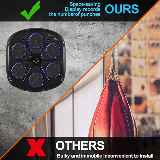 Music Boxing Machine,Boxing Music Machine with Boxing Gloves,Boxing Music Workout Machine,Smart Music Boxing Machine,Boxing Wall Target,9-Level Modes Adjustment (2024Upgrade_Boxing)