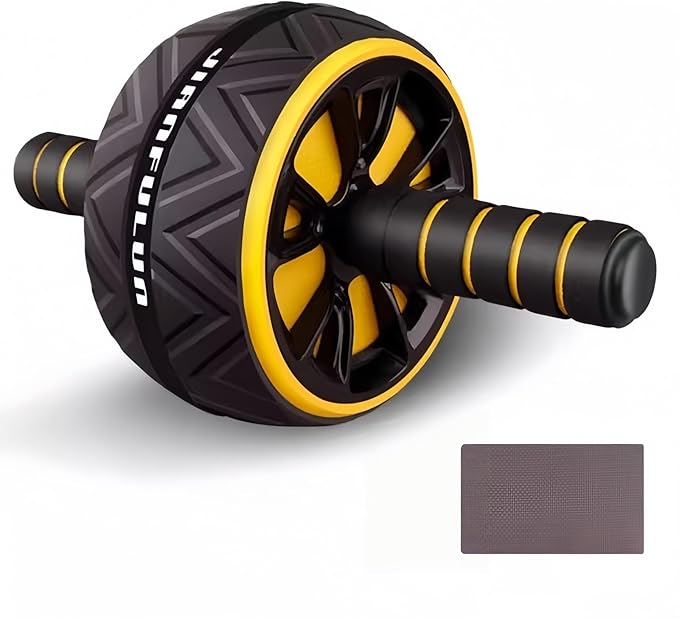 Ab Roller Wheel with Knee Pad - Core & Abdominal Workout Equipment for Home Gym, Full-Body Strength Training