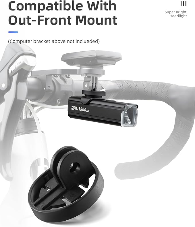 ROCKBROS 1500 Lumens Bike Light for Night Riding, 5000mAh USB-C Rechargeable Bike Headlight, Aluminium Alloy IPX6 Waterproof Bike Front Light, 5 Modes & Auto Mode Anti-Dazzling LED Bike Light