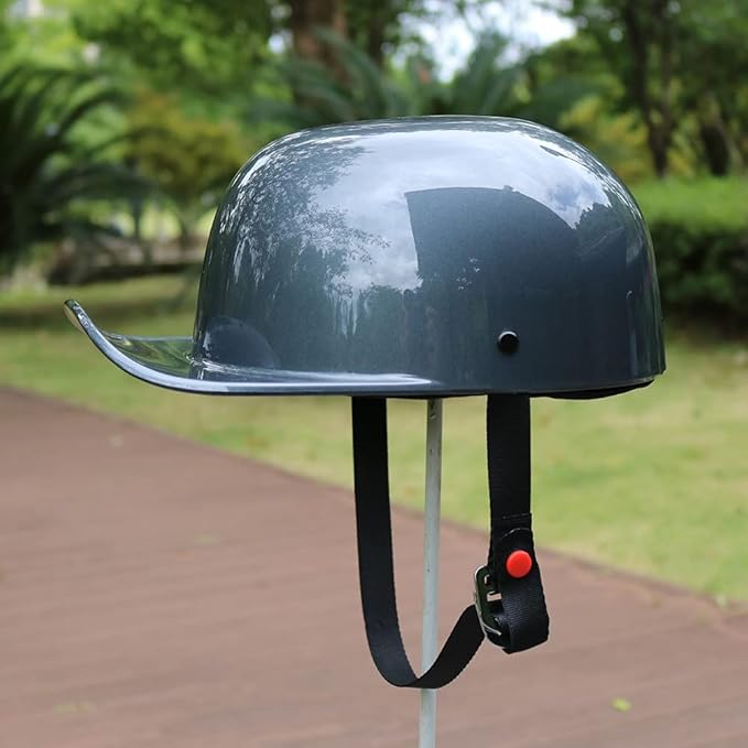 Vintage Open Face Motorcycle Helmet Retro Baseball Cap Half Helmets Men Women for Cruiser Street Scooter Moped Cap Jet with Mask Glasses - DOT Certified