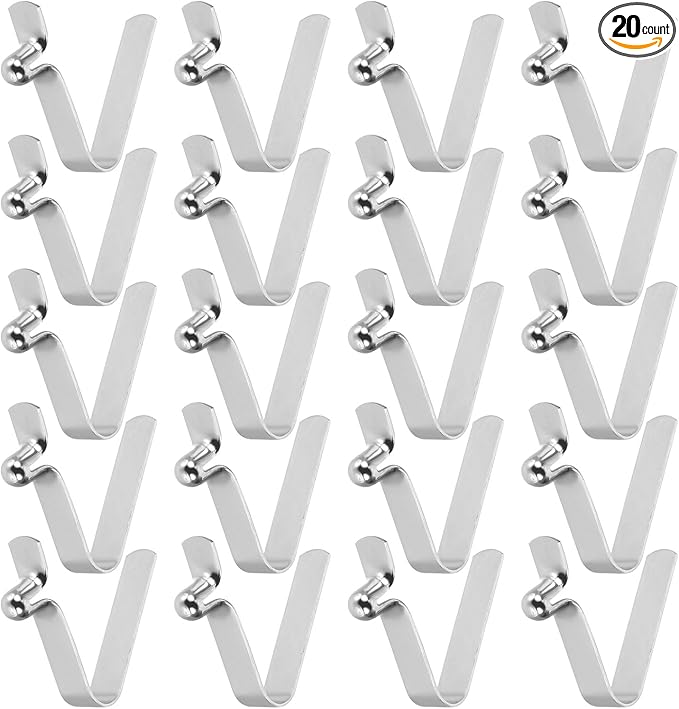 HARFINGTON Single Button Kayak Paddle Snap Spring Clip Spring Steel V-Shaped Hollow Lift Telescopic Locking Tube Pole Clips for Tent Umbrella Camping