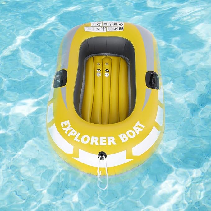1 Person PVC Inflatable Kayak Boat 55kg Capacity Portable Fishing Canoe for Drifting and Diving