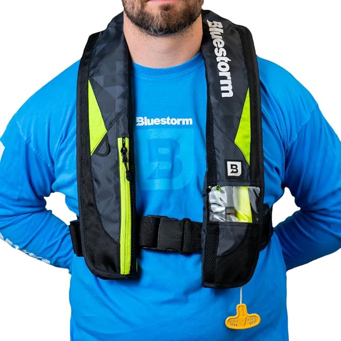 BLUESTORM Atmos 40 Automatic/Manual Inflatable PFD Life Jacket for Adults | US Coast Guard (USCG) Approved Life Vest