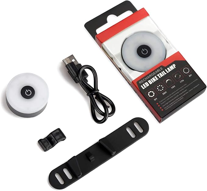 USB Rechargeable LED Bike Tail Light – Daffodil LEC500 - Bright Cycling Safety Flashlight, 5 Lighting Modes, Waterproof Bicycle Light