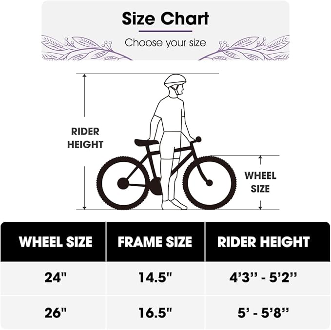 HH HILAND 24 26 inch Mountain Bike for Men Women, 21 Speeds High-Carbon Steel Frame, Sport Cycling MTB Bicycle for Adult