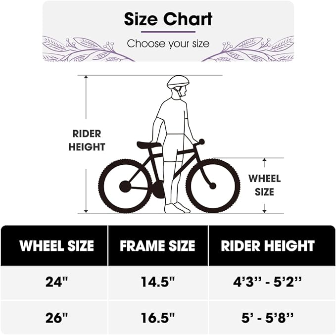 HH HILAND 24 26 inch Mountain Bike for Men Women, 21 Speeds High-Carbon Steel Frame, Sport Cycling MTB Bicycle for Adult