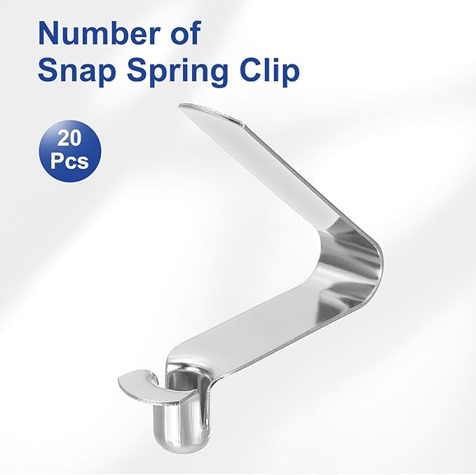 HARFINGTON Single Button Kayak Paddle Snap Spring Clip Spring Steel V-Shaped Hollow Lift Telescopic Locking Tube Pole Clips for Tent Umbrella Camping