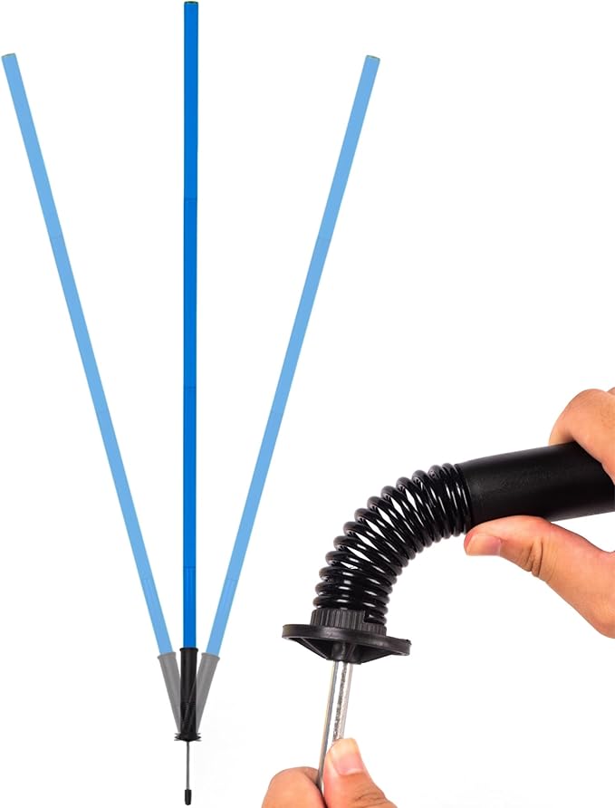 6 Pcs 5FT Agility Training Poles for Soccer,Basketball,Football,Dog,Horse Training-Adjustable Speed and Agility Training Equipment Sports Training Sticks with Ground Spring Nails and Storage Bag（Blue)