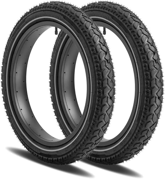 Allscape 20x3 Fat Bike Tires – Heavy Duty 20 Inch Fat Tire for MTB & EBikes, Durable All-Terrain Directional 2X Thicker Than Stock Tires – 2 Pack – USA Customer Support