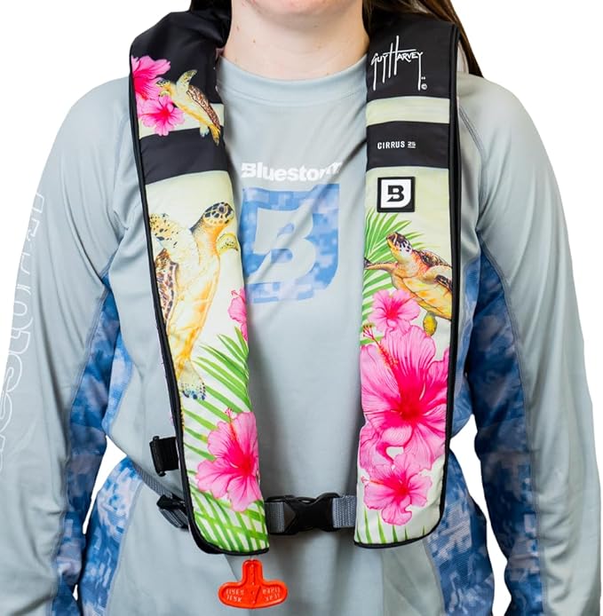 BLUESTORM Cirrus26 Inflatable PFD Life Jackets for Adults | US Coast Guard Approved Automatic Life Vest w/Manual Override Convertibility