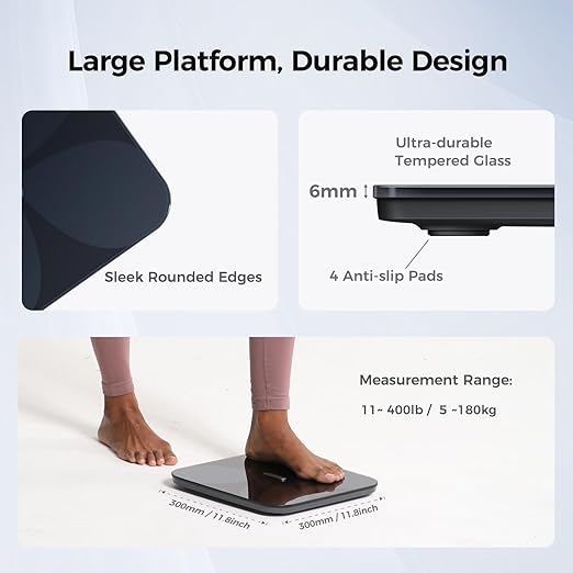 Yunmai Smart Scale with BMI, Body Fat, Muscle Mass, Body Weight, Body Fat Scale, 13 Body Composition Scale, Accurate Digital Bathroom Scale Bluetooth, Apple Health Compatible, Rechargeable 400lb