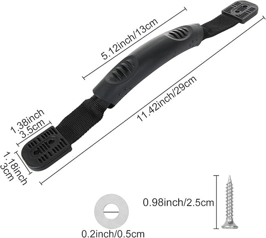 8 Pack Kayak Handles Replacement, Heavy Duty Kayak Carry Handles, Durable Canoe Boat Side Mount Handle Accessory Kit for Kayaks Boat Suitcase Luggage, Black, Including 40 Mounting Screws