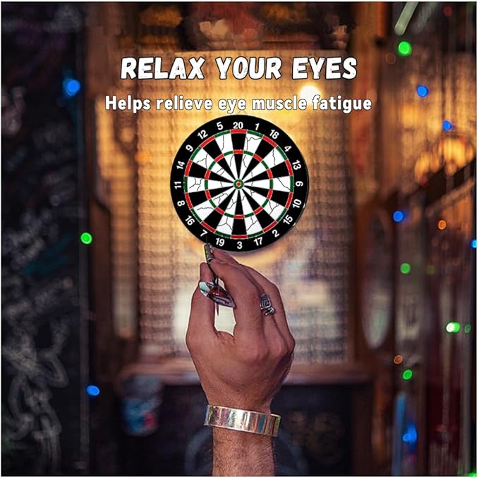 Flocking Dart Board Set,Double-Sided Dart Board with 12pcs Steel Tip Darts-Lightweight Bristle Dartboard-Multiplayer Party Games