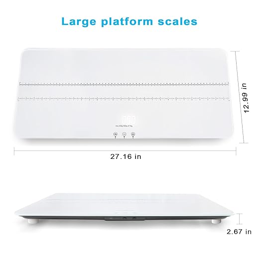 Digital Pet Scale 220lbs x10g Accuracy,Dog/Cat Animal Scales with 3 Weighing Units/Tare/Hold Function,Baby Scale for Pets,Tempered Glass Material,USB Charging,Large LED Platform Scale,White