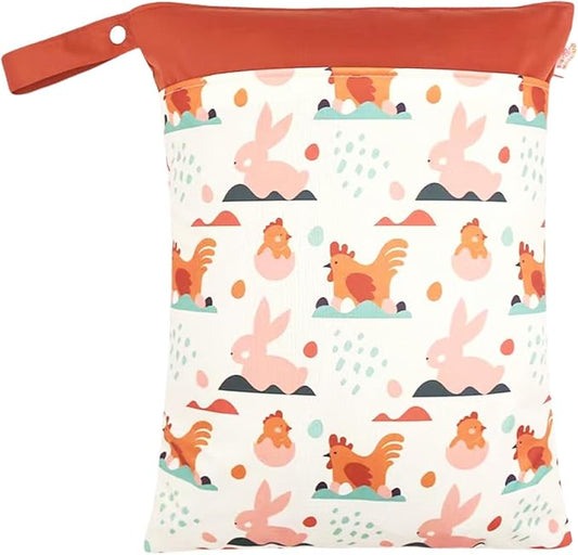 Wet Bag,Wet Dry Bag,Wet Bag for Swimsuit,With Two Zipper Wet dry Pouch,Waterproof Reusable Animal