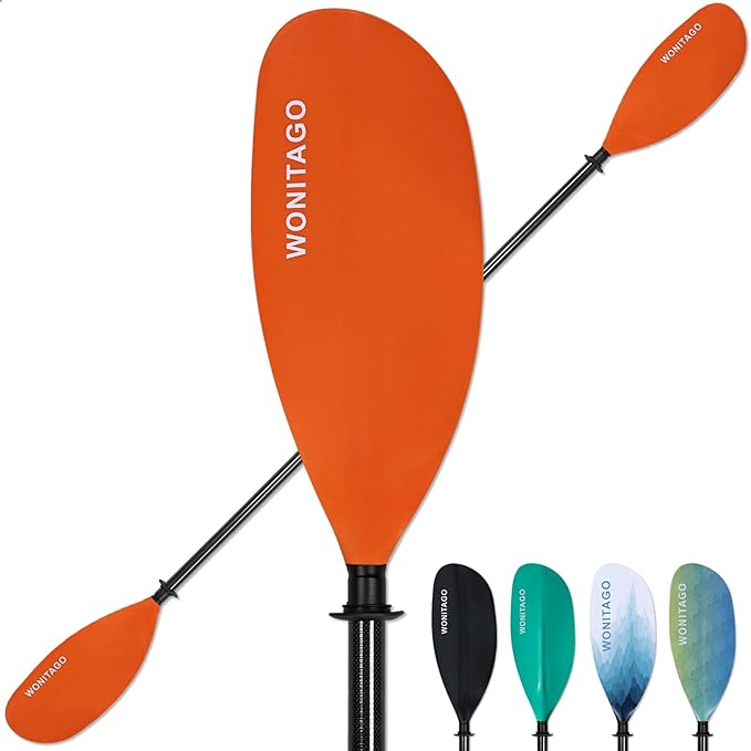 Kayak Paddle Carbon Fiber Shaft and Reinforced Nylon Blade, Adjustable Kayaking Oars, 3 Piece, 230-250 cm/90-98 Inches,210-230 cm/82-90 inches