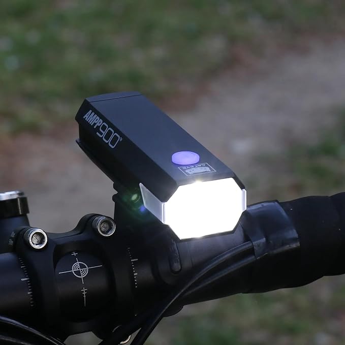 CATEYE AMPP USB Rechargeable Bike Light – High Visibility Super Bright OptiCube™ Headlight for Commuters, Road Cyclists & Mountain Bikers, Day & Night Riding Modes, IPX4 Waterproof, Tough & Durable