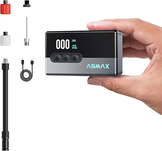 T30 Mini Bike Pump, 16s Fast Inflate Electric Bike Pump with Gauge, 120PSI Portable Bicycle Tire Pump with Presta and Schrader Valve for Road Bikes, MTB, E-Bike, Motorcycles, Balls