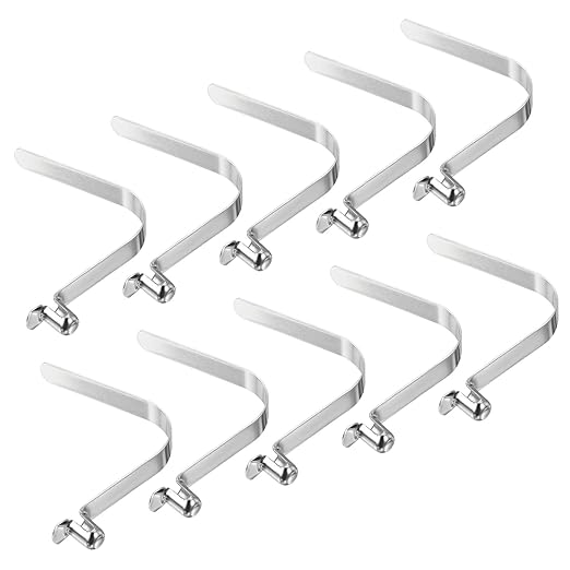 PATIKIL 8x5.5mm Kayak Paddle Snaps, 10 Pack Tent Pole Clips Steel V Shaped Single Pin Push Button Spring Clips Lock Tube Pole Clips for Camping Awning