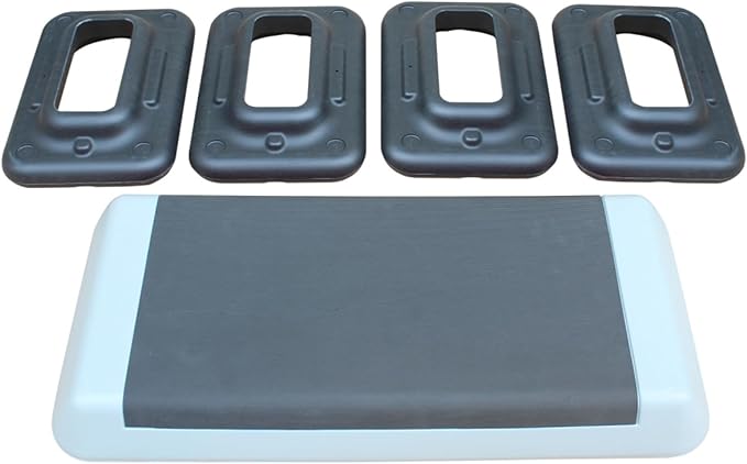 Househould Adjustable Workout Aerobic Stepper in Fitness & Exercise Step Platform Trainer Pink Black with 2 or 4 Risers