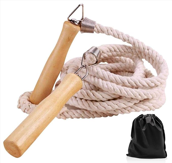 ACEONE Long Jump Rope, Multiplayer Skipping Rope with Wooden Handle for Kids and Adult, Team Group Jumping Rope for School Sport and Outdoor Activity