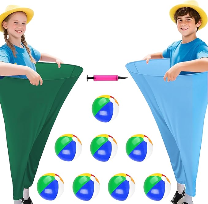 Granny Pants Yard Game Freaky Party Games Pants with Bouncy Balls and Air Pump Oversized Granny Pants Outdoor Game for Adults and Family Interactive Throwing Game for Group Gatherings