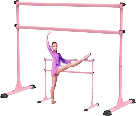 Height Adjustable Ballet Barre, Heavy Duty Freestanding Dance Bar, Anti-Slip Sturdy for Kids & Adults, Ideal for Home, Ballet, Fitness, Yoga