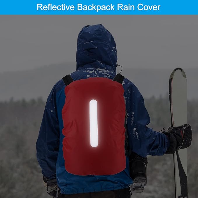 PATIKIL Waterproof Backpack Rain Cover, Non-Slip Backpack Cover with Vertical Reflective Strap Stay Dry for Hiking, Camping, Hunting
