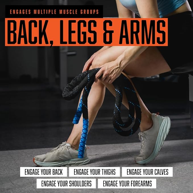 Weighted Jump Rope - 2.9lbs, 9.9 Feet Long Jump Ropes for Fitness, Home Workout Rope, Skipping Rope for Exercise, Total Body Workout Equipment, Durable Jumping Rope by Fitby