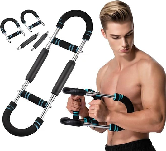 Arm Exerciser, U-Shaped Adjustable Arm Strength Trainer 60–110lb for Upper Body Muscle Building, Portable Home Fitness Equipment