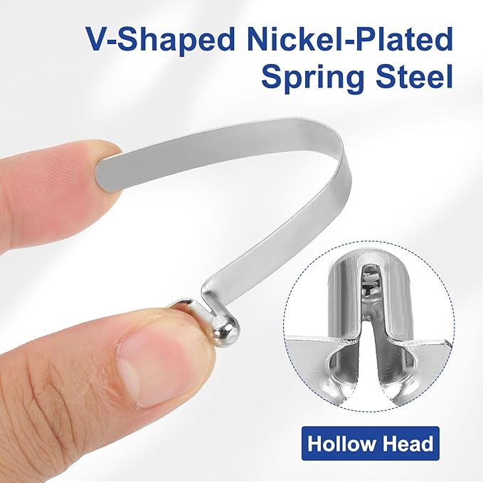 HARFINGTON Single Button Kayak Paddle Snap Spring Clip Spring Steel V-Shaped Hollow Lift Telescopic Locking Tube Pole Clips for Tent Umbrella Camping