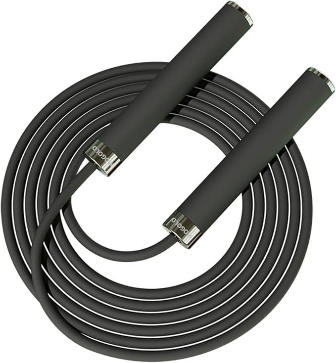 Adjustable Jump Rope for Home Fitness - 5mm PVC Cord with Ball Bearings, Anti-Slip Rubber& Alloy Handles for Beginners, Weight Loss Workout in Home/School/Gym