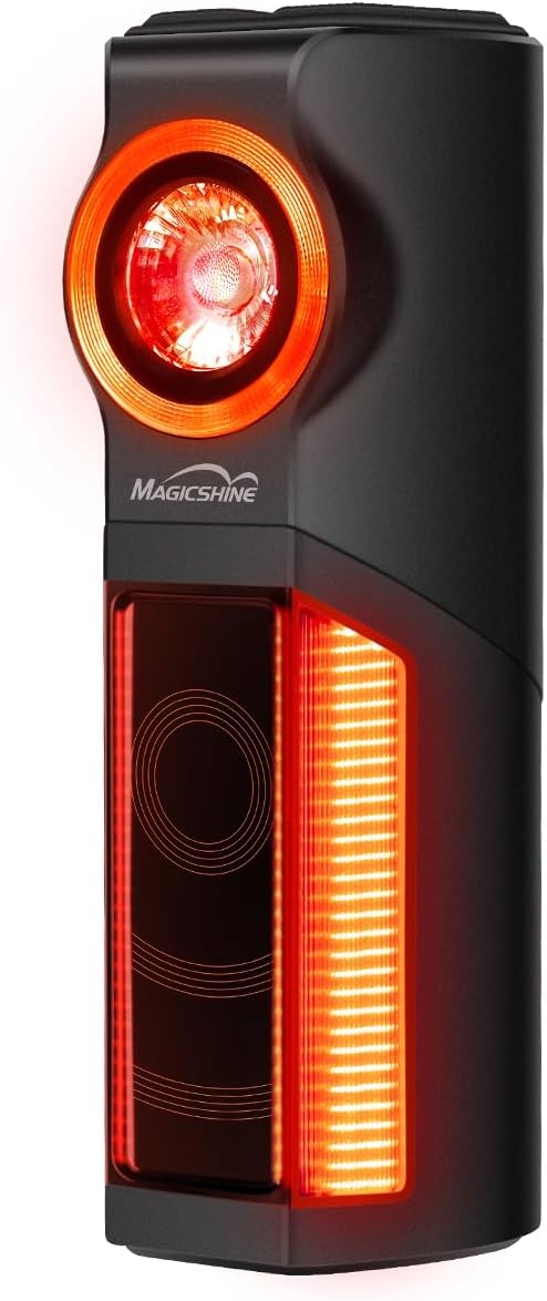 MagicShine SEEMEE R300 Smart Radar Taillight,High-Power LED ANT+ Enabled Radar System 270° Wide Viewing Angle Lock Function Mode Memory Function IPX6 Waterproof Rear Light