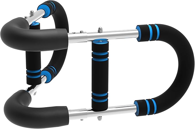 Portable Chest Expander & Arm Twister Trainer - Detachable Upper Body Workout Equipment for Home/Gym, Muscle Strengthening Spring Bar with Resistance Adjustment - Fitness Gear for Men & Women