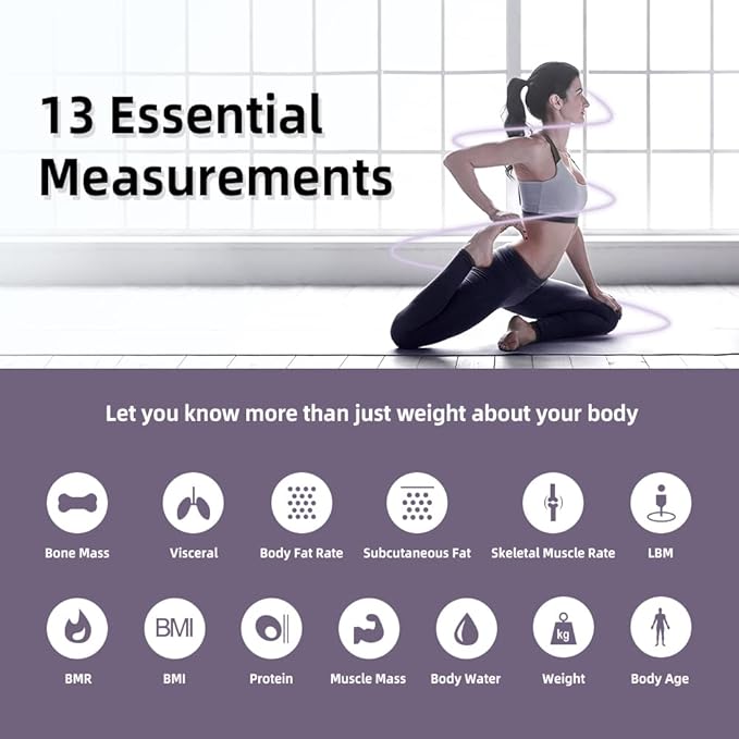 RunSTAR Smart Scale for Body Weight, Digital Bathroom Scale BMI Weighing Body Fat Scale, Body Composition Monitor Health Analyzer with Smartphone App, 400 lbs - Black