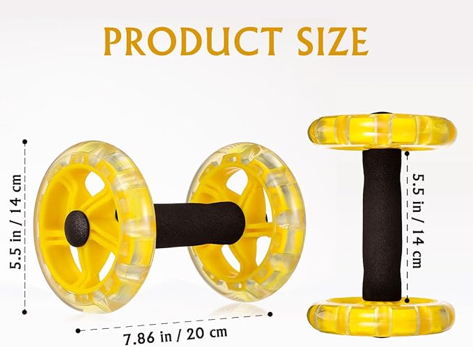 Household Appliances Exercise Abdominal Roller Workout Roller Abs Ab Fitness Roller Yellow Equipment Fitness Device Fitness Wheel Ab Wheel Dumbbel Ab