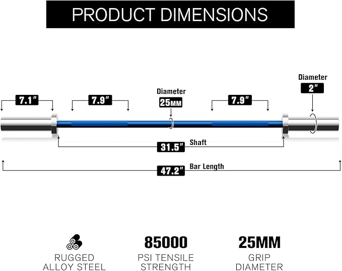 RitFit Barbell Weight Set - 4/6FT Olympic Barbell with Weight Plates (55-275LB Total) - Weightlifting Equipment for Squats, Curls, Deadlifts, Presses, Hip Thrusts
