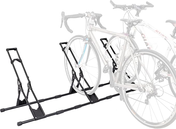 RELIANCER 3 Adjustable Bike Storage Stand,Bicycle Floor Parking Rack,Steady Bike Wheel Holder Fit All Mountain & Road Bikes,Indoor Outdoor Cycling Storage Organizer,Apartment Garage Cycle Tires Holder
