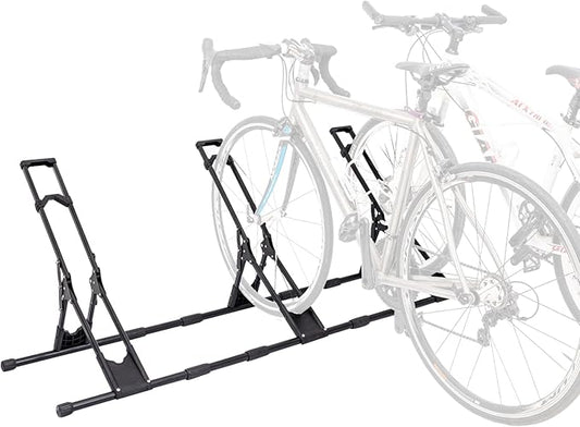 RELIANCER 3 Adjustable Bike Storage Stand,Bicycle Floor Parking Rack,Steady Bike Wheel Holder Fit All Mountain & Road Bikes,Indoor Outdoor Cycling Storage Organizer,Apartment Garage Cycle Tires Holder