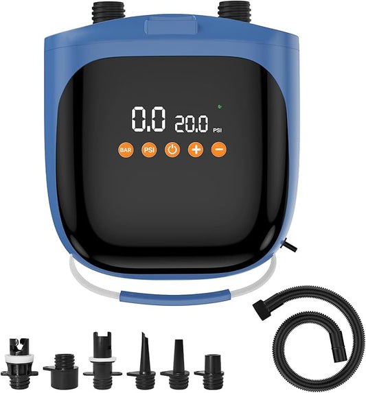 20PSI High Pressure Electric Paddle Board Pump, Portable 12V DC SUP Air Pump Inflate & Deflate for Stand Up Paddle Boards, Kayak, Tent