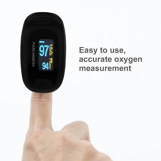CONTEC CMS50NA Pulse Oximeter Fingertip Blood Oxygen Saturation Monitor SpO2 and PR Value Waveform Blood Oxygen Neck/Wrist Corda, Black