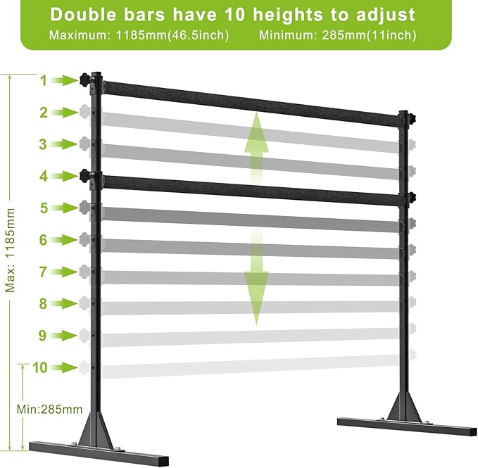 SELEWARE Height Adjustable Ballet Barre Freestanding Ballet Bar Heavy Duty Dance Bar Support Barre Movements Body Stretch Pull-ups, Sturdy Construction Never Fall Apart, Anti-Slip