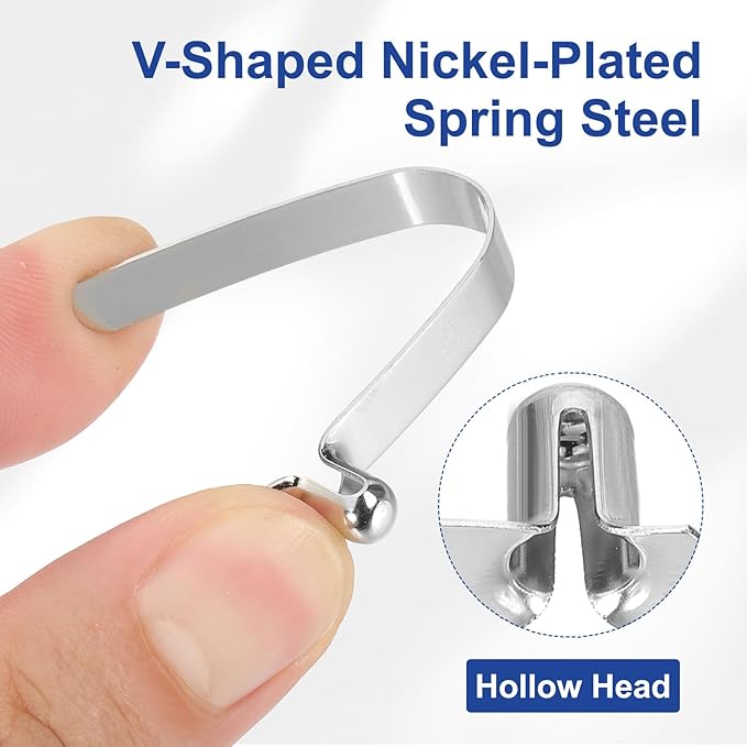 HARFINGTON Single Button Kayak Paddle Snap Spring Clip Spring Steel V-Shaped Hollow Lift Telescopic Locking Tube Pole Clips for Tent Umbrella Camping