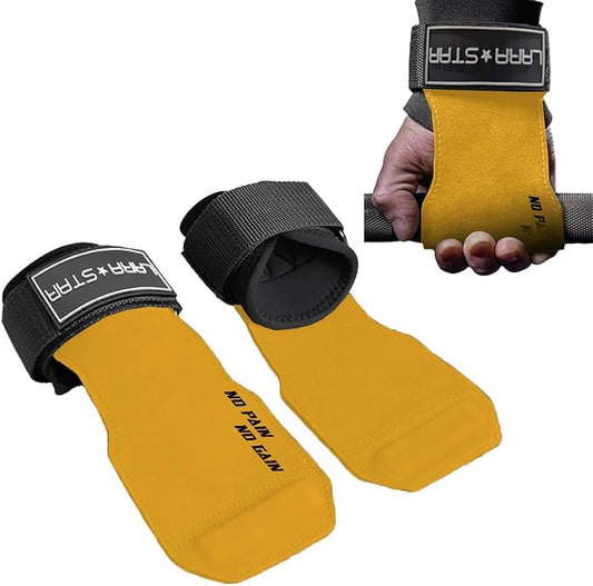 LARA STAR Weight Lifting Wrist Straps for Maximum Grip Support,Lifting Strap for Weightlifting, Gym Grips Hook for Deadlifts, Powerlifting, Heavy Shrug Women/Men