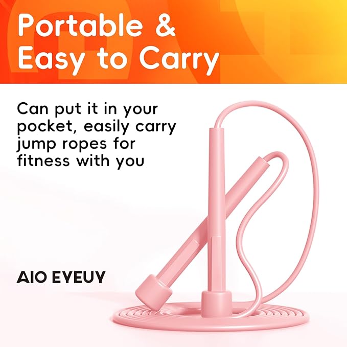 5 Pack Adjustable Jump Rope for Fitness and Exercise,Lightweight PVC Skipping Rope for Men,Women and Kids-Tangle-Free for Keeping Fit, Training, Workout