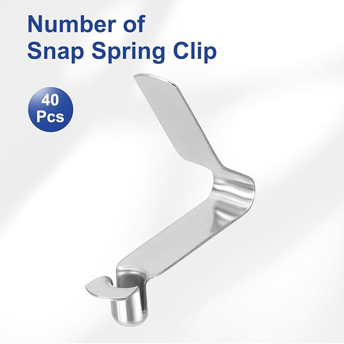 HARFINGTON Single Button Kayak Paddle Snap Spring Clip Spring Steel V-Shaped Hollow Lift Telescopic Locking Tube Pole Clips for Tent Camping