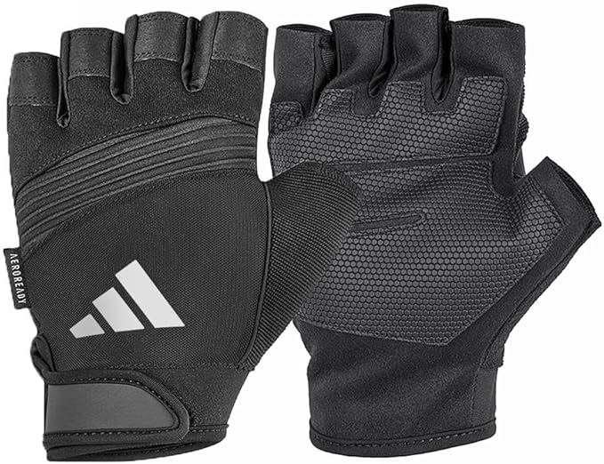 adidas Aeroready Performance Weightlifting Gloves, Fingerless Workout Gloves